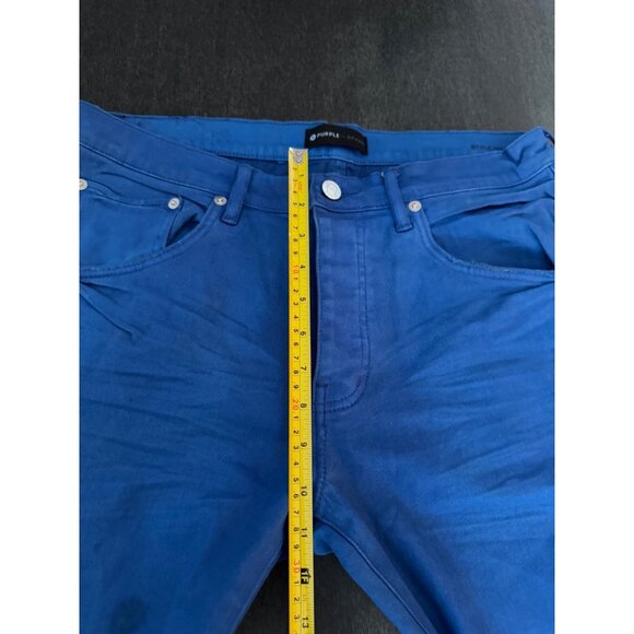 Purple Brand P001 Slim Fit Low Rise Slim Leg R. Blue Jean Men's Pants, Sz 32 NWT - Picture 10 of 13